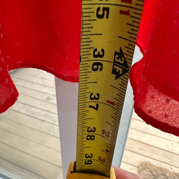 Anthropologie Sachin + Babi Coral/Orange-Red Ruffle Pindot Dress size 6 - Picture 13 of 15